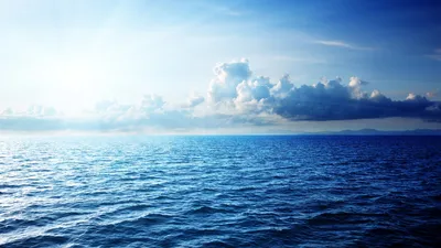Картинки море, океан, небо, облака, фон, горы, волна, ветер, солнце - обои  1920x1080, картинка №87987
