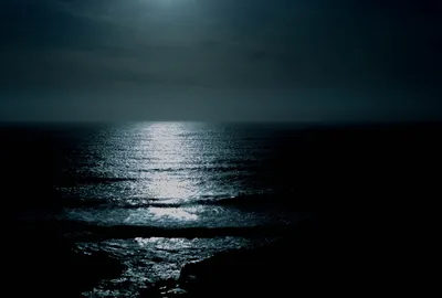Пейзаж полная луна на море ночью» — создано в Шедевруме
