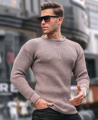 Мужской свитер спицами - узоры, мастер-классы для начинающих и схемы с  описанием вязания простого мужского свитера с горлом, регланом