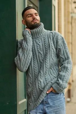 Мужской пуловер с шалевым воротником | Мужские свитеры, Мужской свитер,  Пуловер