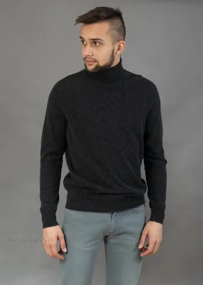 Мужской кашемировый свитер цвета графит | Купить с доставкой