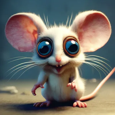 Криповая пучеглазая смешная мышь, с …» — создано в Шедевруме