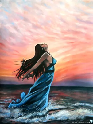 Картина с девушкой \"Волшебный закат\" Девушка на закате в интернет-магазине  Ярмарка Мастеров по цене 8500 ₽ – NXQH4RU | Картины, Самара - доставка по  России