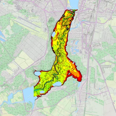 Подробная карта глубин Воронежского водохранилища 2021