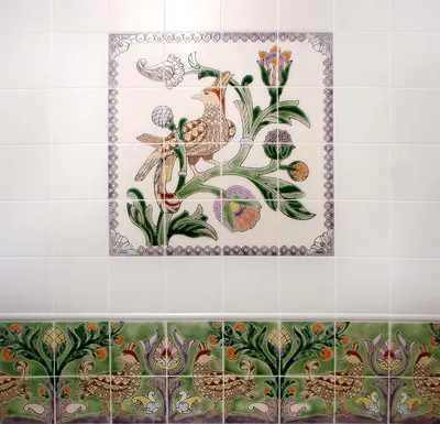 Роспись кафеля для ванной комнаты | Керамика в Звенигороде | Творческая  мастерская Куприяновых