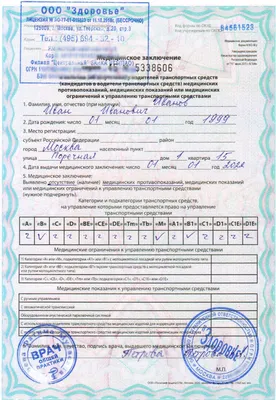 Оформить справку для автошколы в Москве ✓ Цена медицинской справки для  ГИБДД для замены водительских прав