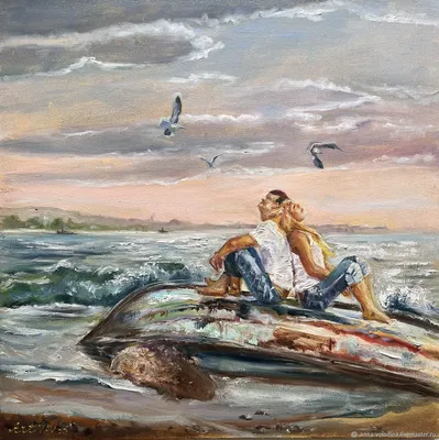 Двое у моря» картина Уразаева Мирата маслом на холсте — заказать на  ArtNow.ru