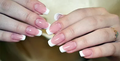 Elegant Nail Extensions with Gel and Sparkling Rhinestones