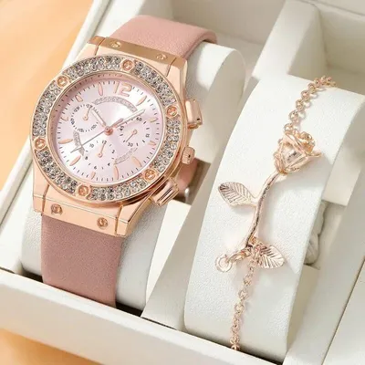 Купить Набор часов, роскошные женские модные элегантные наручные часы со  стразами, кварцевые часы для девочек, женские часы Relogio Feminino | Joom