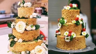 Необычный свадебный торт четырехъярусный | КАРАВАЕВО