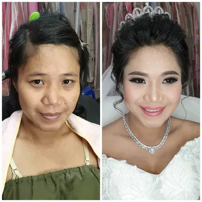 Так выглядят невесты после свадебного макияжа. Фото до и после