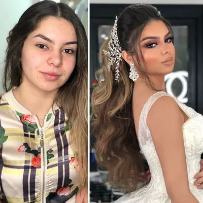 Как косметика меняет внешность девушек: фото невест до и после нанесения  макияжа