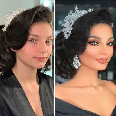 20+ эффектных фото невест до и после нанесения свадебного макияжа / AdMe