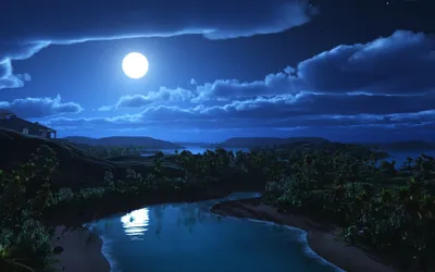 Фото ночного неба с луной фото
