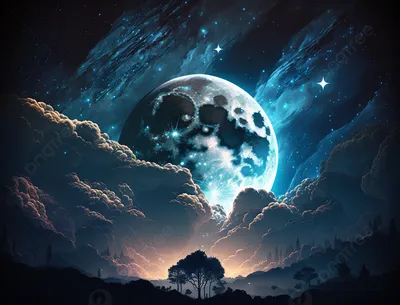яркая луна фон ночного неба, Луна, небо, огромный фон картинки и Фото для  бесплатной загрузки