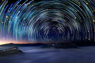 Ночной снимок неба с выдержкой | Пикабу
