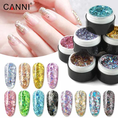 Гель-лак для ногтей с блестками CANNI Shaped Sequin - «Красивые, яркие,  сверкающие.» | отзывы