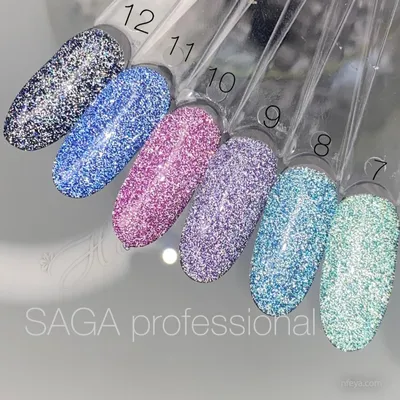 Saga Gel polish FIERY Гель-лак светоотражающий с блестками, 8 и 9 мл -  купить Гель-лаковая система Saga в Киеве и Украине, Гель-лаковая система -  цена в интернет магазине все для маникюра nfeya