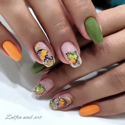 Здравствуй, осень! 15 идей для осеннего маникюра. | Маникюр Ногти Nail-art  | Дзен