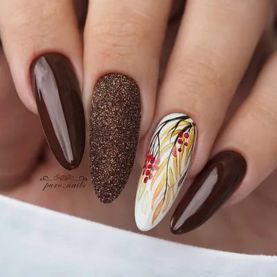 Здравствуй, осень! 15 идей для осеннего маникюра. | Маникюр Ногти Nail-art  | Дзен