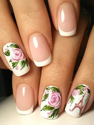 Маникюр с цветами: лучшие рисунки на ногтях (фото) | Nail art, Floral nail  art, Nail designs