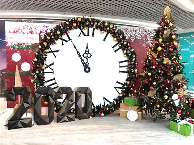 Новогодняя фотозона Часы в аренду на праздник