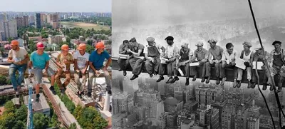 Lunch atop a Skyscraper. Обед на небоскрёбе. 80х150 см. Модульная картина.  (ID#748664389), цена: 1500 ₴, купить на Prom.ua