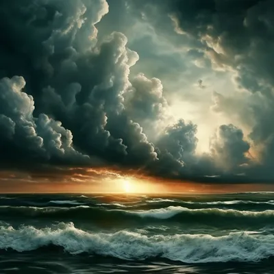 Картина на холсте \"Облака над морем\"