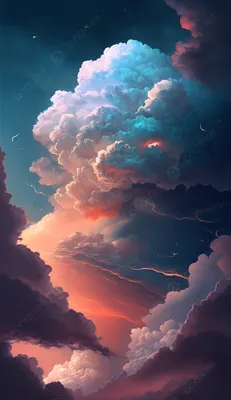Волшебный закат с яркими облаками