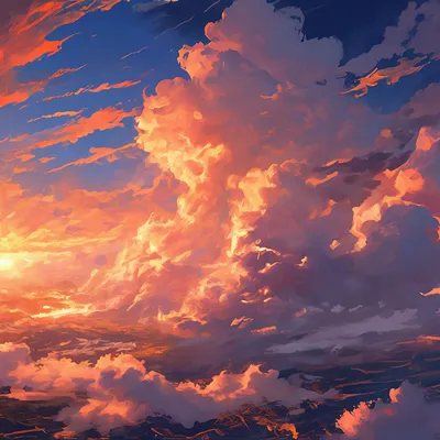 Обои облака, небо, закат, красивый, оранжевый картинки на рабочий стол,  фото скачать бесплатно