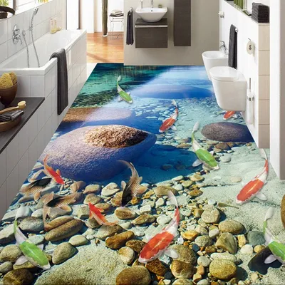 Купить Малярные принадлежности и обработка стен | Custom Photo Floor Wallpaper  3D HD Stereoscopic Floor Murals Living Room Bathroom Toilet Floor  Self-adhesive Sticker Wall Paper