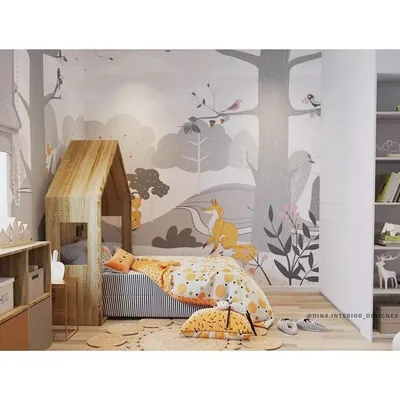 ≡ ➤ Дизайн-проект детской комнаты с фотообоями со сказкой ⋆ Фабрика мебели  «Mamka™» ᐈ Эксперт детского пространства