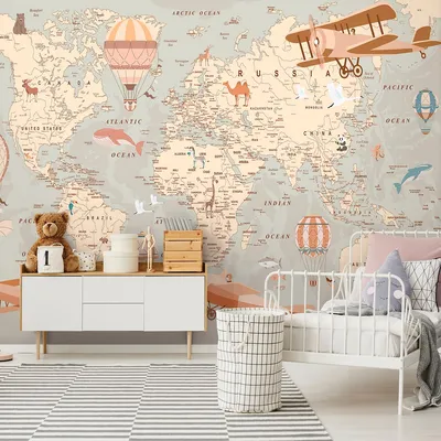 Детская Карта на русском - для детской комнаты в интернет магазине arte.ru.  Заказать обои в детскую комнату - (14464)
