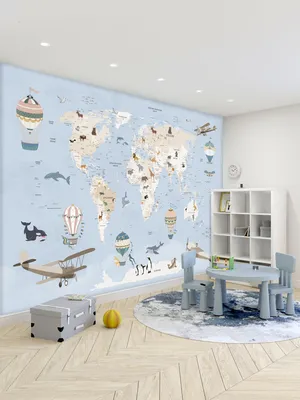 Фотообои на стену Карта мира на глобусе - Для подростков Корабли и маяки  Карты Разное Разное