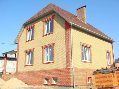 Проект оригинального загородного дома в желто-коричневой гамме D314 |  Каталог проектов Домамо