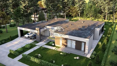 Проект одноэтажного дома с плоской крышей BATTICE купить в Минске на  Territoria.by