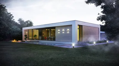 Проект одноэтажного фахверкового дома Монтерей 182м² | Inteq Haus