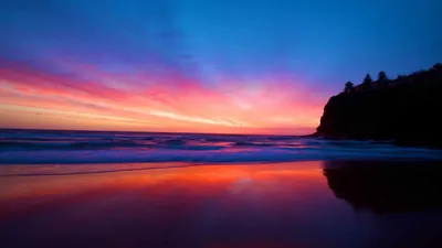 Зеркало на берегу Океана,закат …» — создано в Шедевруме