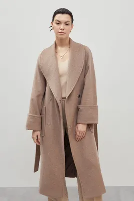 Пальто-халат с добавлением шерсти, цвет Зеленый, артикул: FBD11018_583477.  Купить в интернет-магазине FINN FLARE