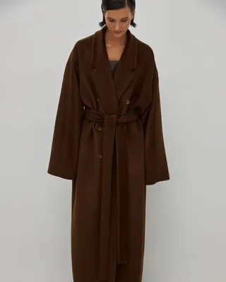 Пальто-халат с накладными карманами кэмел цвет купить в All We Need
