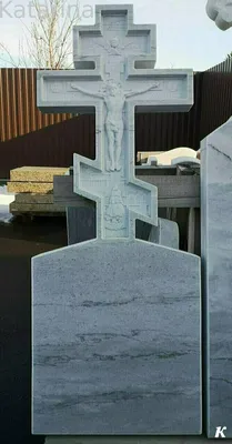 Крест на голгофе №2 из чёрного карельского гранита