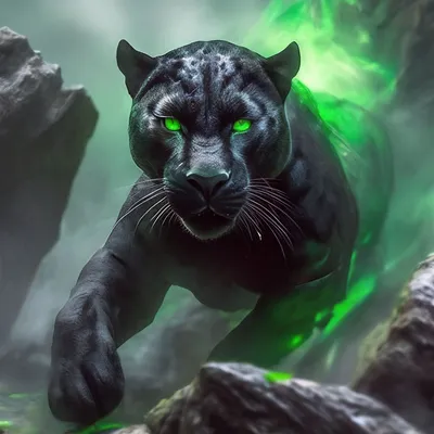 Черная пантера с зелеными глазами - 78 фото