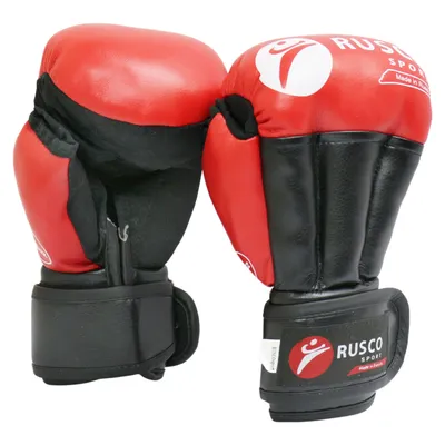 Перчатки для единоборств RuscoSport, 6, Искусственная кожа, черный, красный  по низкой цене с доставкой в интернет-магазине OZON (712477219)