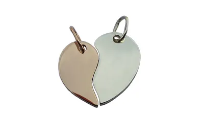 Парный кулон \"Половинки сердца\" с индивидуальной гравировкой– купить парный  кулон половинки сердца в интернет-магазине «Гравиров».