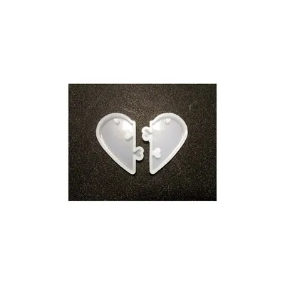 Парная подвеска Сердце на цепочках (2 цепочки, 2 половинки сердца) Серебро  (ID#132028926), цена: 15 руб., купить на Deal.by