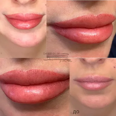 Фото татуажа губ: зажившие губы, фото до и после
