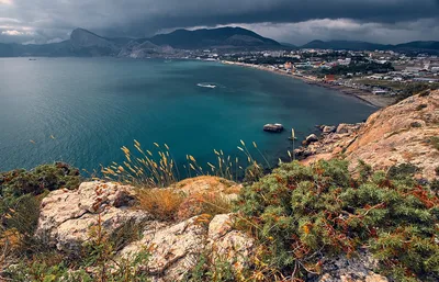 Фото Горы Море Природа Пейзаж Побережье Облака