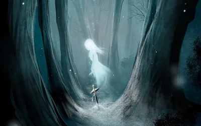 Призрак леса - Темный абстрактный плакат - Sinister.se
