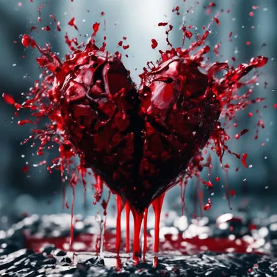 Разбитое сердце из которого вытекает…» — создано в Шедевруме