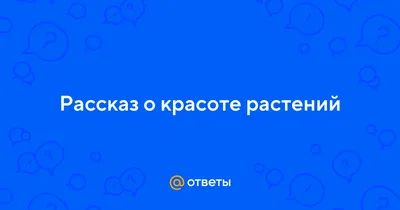 Ответы Mail.ru: Рассказ о красоте растений